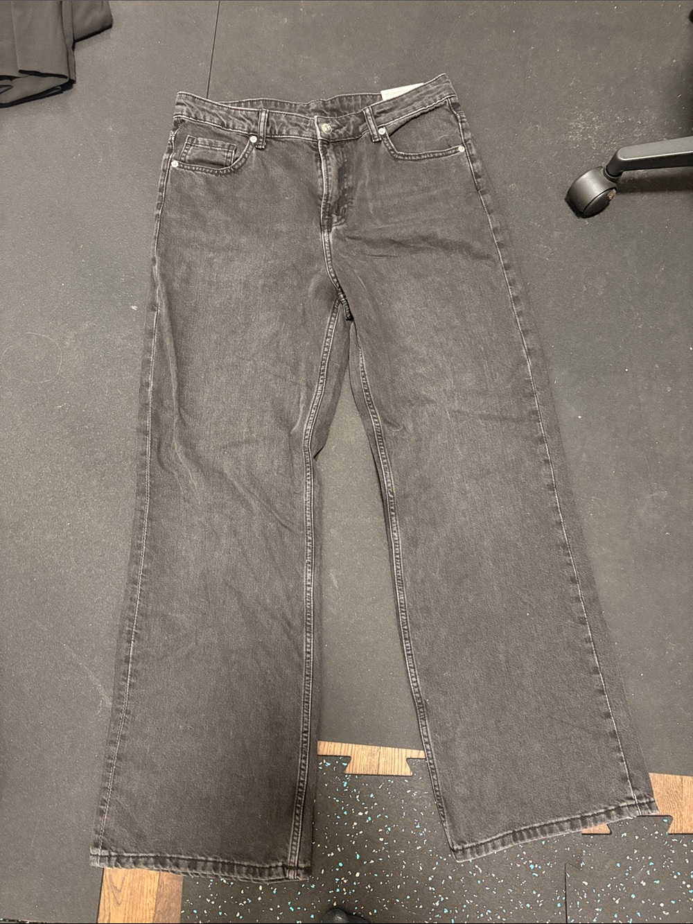 H&M Black High-Waist Wide Jeans